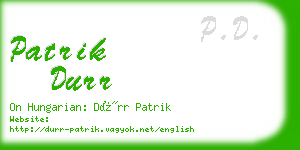 patrik durr business card